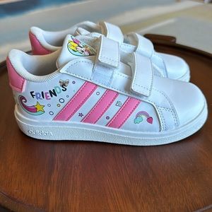 EUC - Adidas Disney Minnie Mouse Kids Sneaker White & Pink - Size 10K